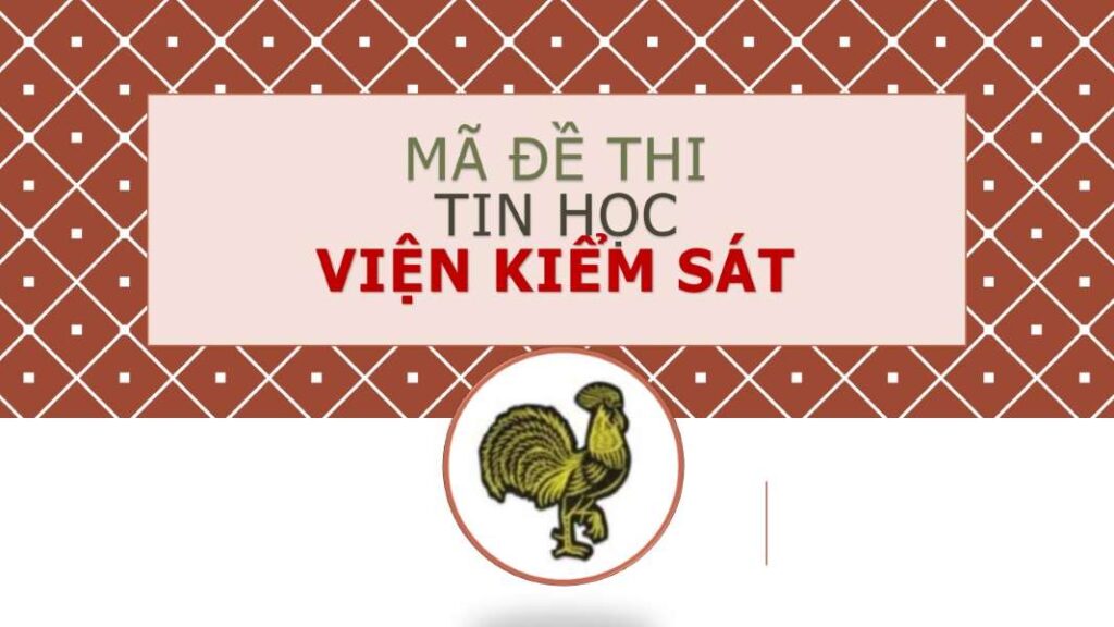 Mã đề thi 01 tin học Viện kiểm sát 2024